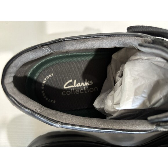 Clarks Gessler Oxford Lace Men's Leather Casual Shoe Size 12W Black Leather - Picture 4 of 11